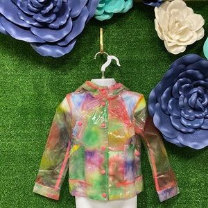 Coffee shop New York toddler colorful rain coat size 4T
